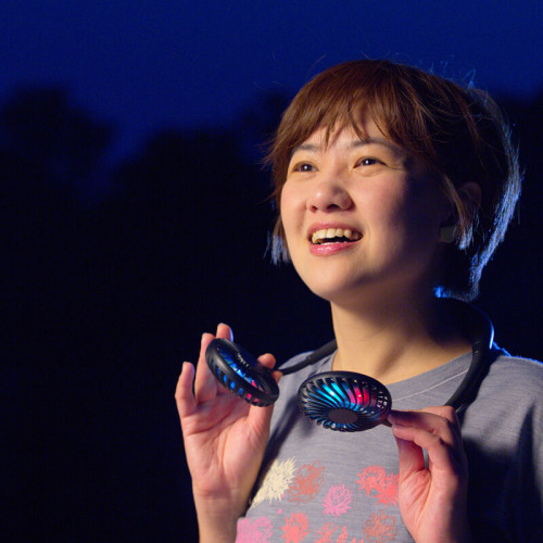 Dual Breeze Hands-Free Neck Fan with Mood Light