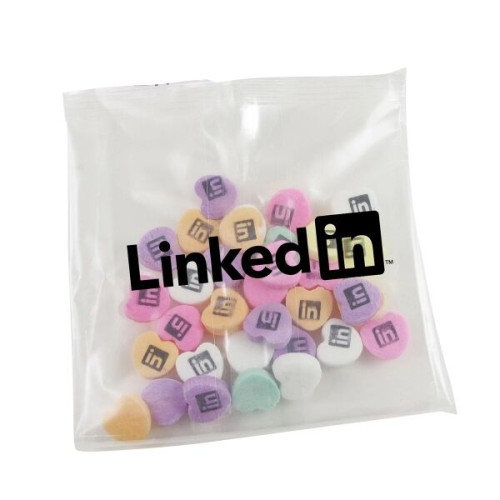 Small Header Bags - Imprinted Conversation Hearts