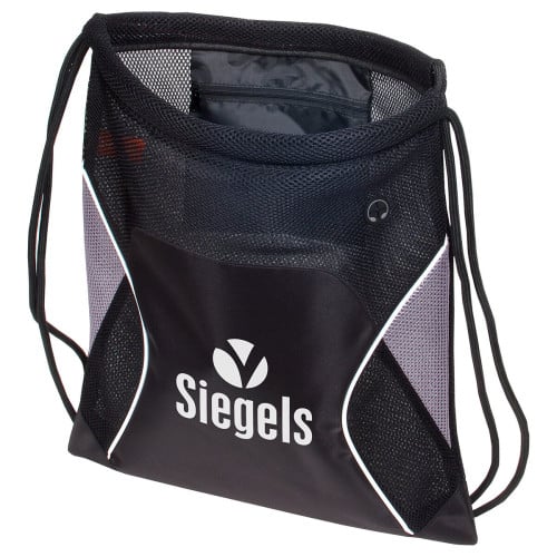 Jumbo Globetrotter Mesh Fabric Drawstring Bag