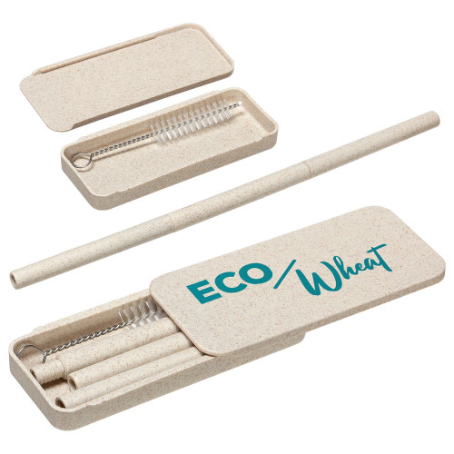 Eco Wheat Straw Kit With Cleaning Brush