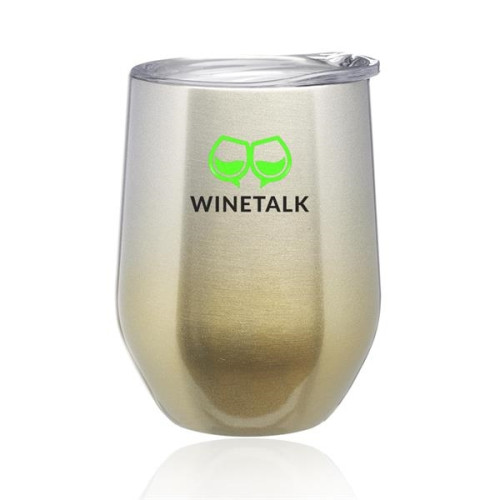 11 oz. Ombre Stemless Wine Glass with Lid