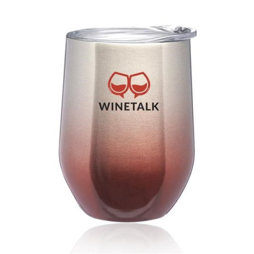 11 oz. Ombre Stemless Wine Glass with Lid