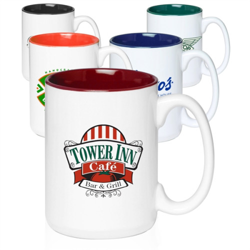 15 oz. Glossy Two-Tone Personalized Ceramic Mug