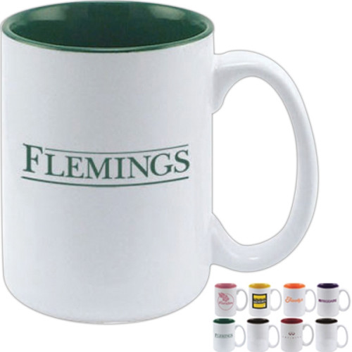 15 oz. Glossy Two-Tone Personalized Ceramic Mug