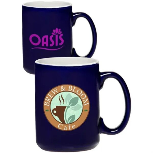 15 oz. El Grande Two Tone Glossy Coffee Mugs