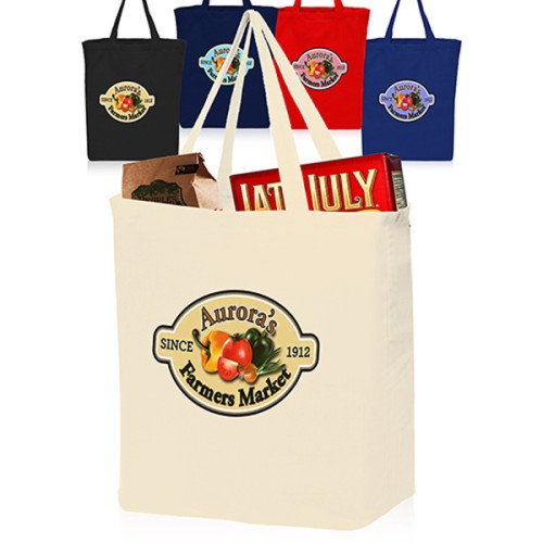 15"W x 17"H Gusseted Cotton Tote Bags