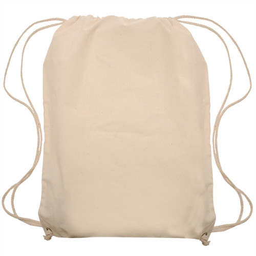 Natural Color Cotton Drawstring Backpacks