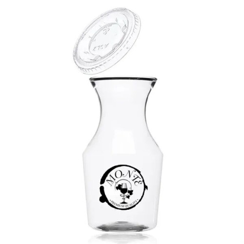 Reserv 12 oz. Plastic Disposable Wine Carafe with Lid