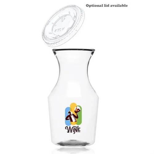 Reserv 12 oz. Plastic Disposable Wine Carafe with Lid