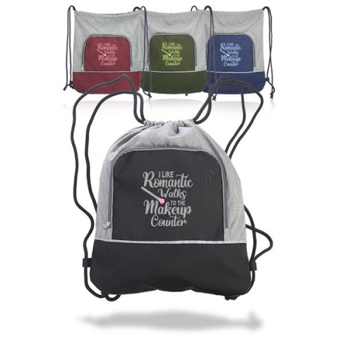 Seville Two Tone Polyester Drawstring Backpack
