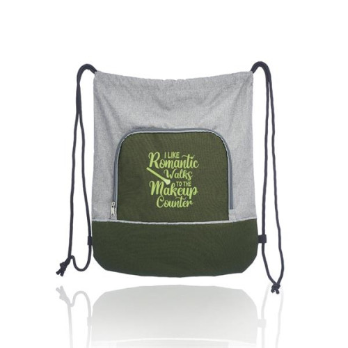 Seville Two Tone Polyester Drawstring Backpack