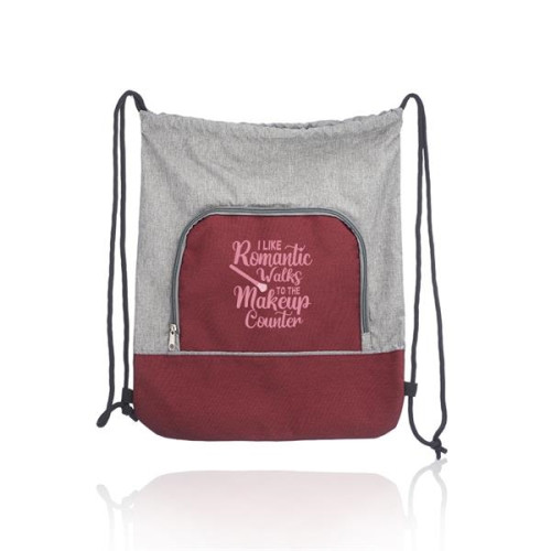 Seville Two Tone Polyester Drawstring Backpack