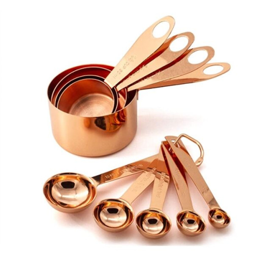 Copper Stainless Steel Measuring Cups and Spoons Set