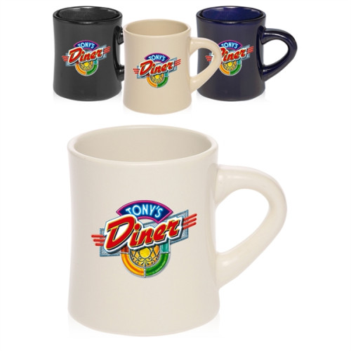 12 oz. Thick Grip Glossy Ceramic Diner Custom Mugs