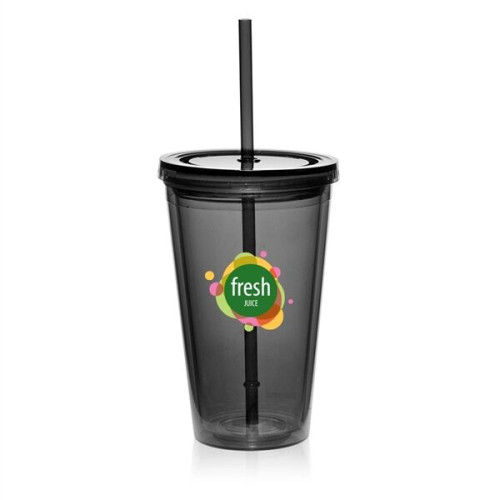 16 oz. Double Wall Acrylic Tumbler with Straw