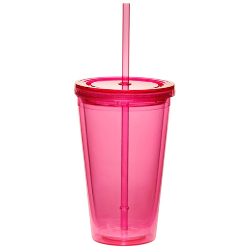 16 oz. Double Wall Acrylic Tumbler with Straw