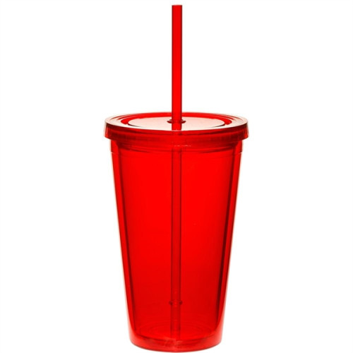 16 oz. Double Wall Acrylic Tumbler with Straw