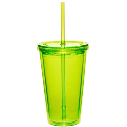 16 oz. Double Wall Acrylic Tumbler with Straw
