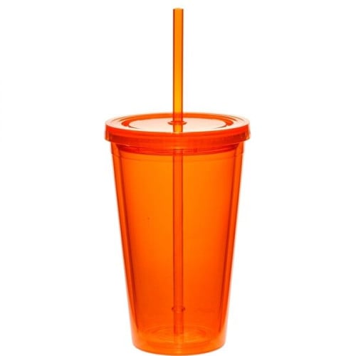 16 oz. Double Wall Acrylic Tumbler with Straw