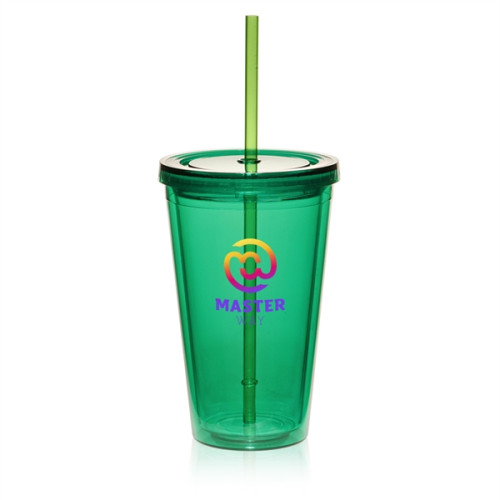 16 oz. Double Wall Acrylic Tumbler with Straw