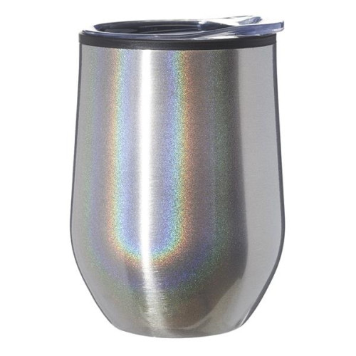 12 oz. Iridescent Stemless Wine Glass with Lid