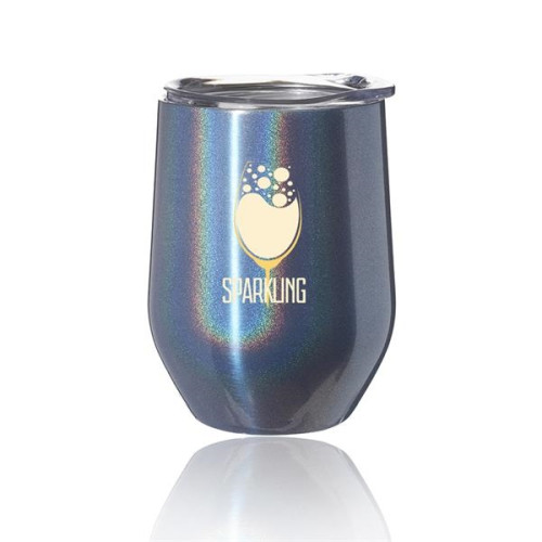 11 oz. Vacuum Iridescent Stemless Wine Glasses with Lid