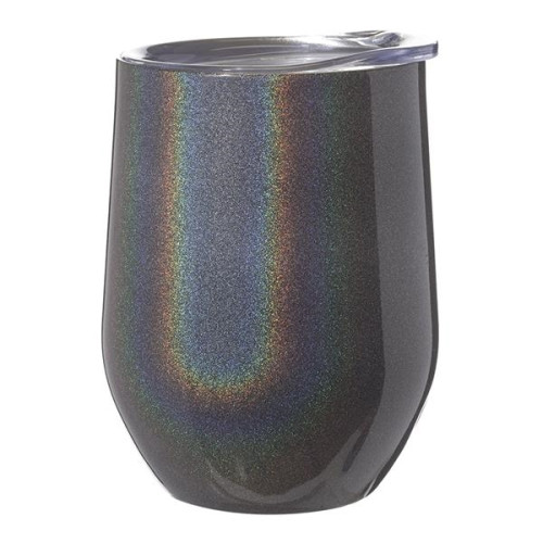 11 oz. Vacuum Iridescent Stemless Wine Glasses with Lid
