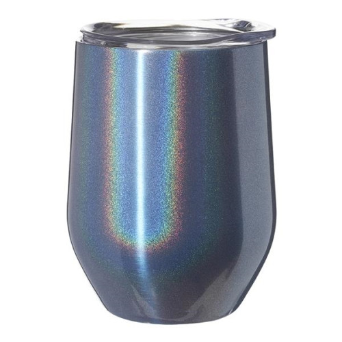 11 oz. Vacuum Iridescent Stemless Wine Glasses with Lid