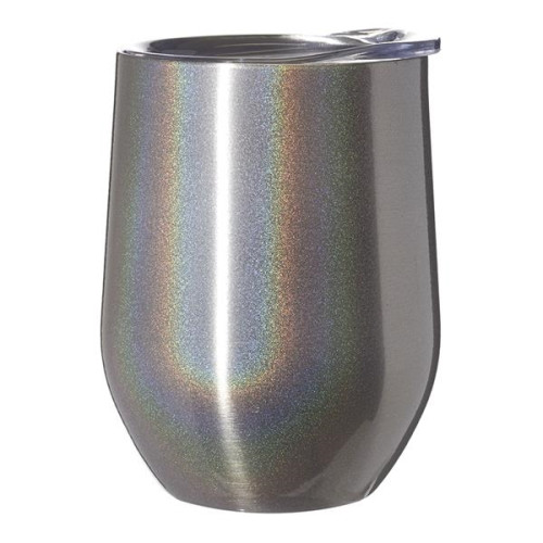 11 oz. Vacuum Iridescent Stemless Wine Glasses with Lid