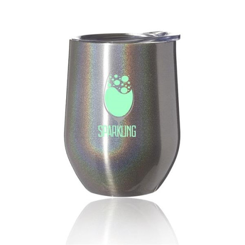 11 oz. Vacuum Iridescent Stemless Wine Glasses with Lid