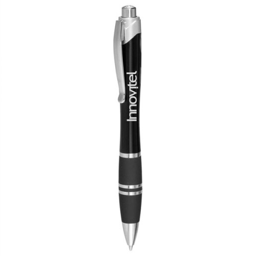Silver Accent Grip Plastic Pen