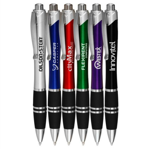 Silver Accent Grip Plastic Pen