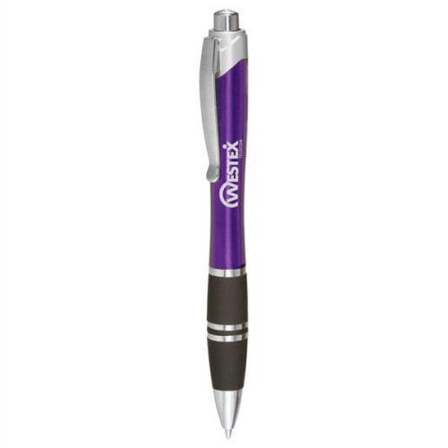 Silver Accent Grip Plastic Pen
