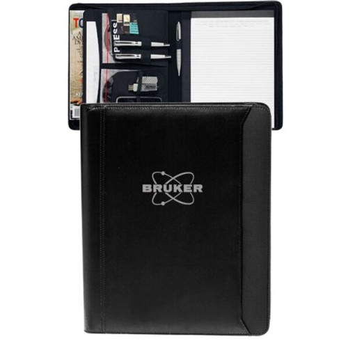 Textured Accent Zippered Portfolios