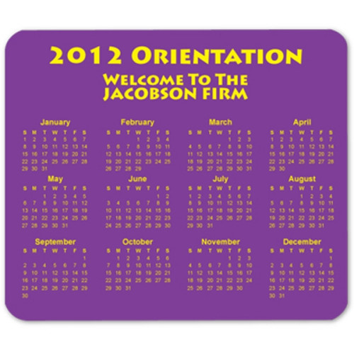 Customized Horizontal Calendar Mouse Pad
