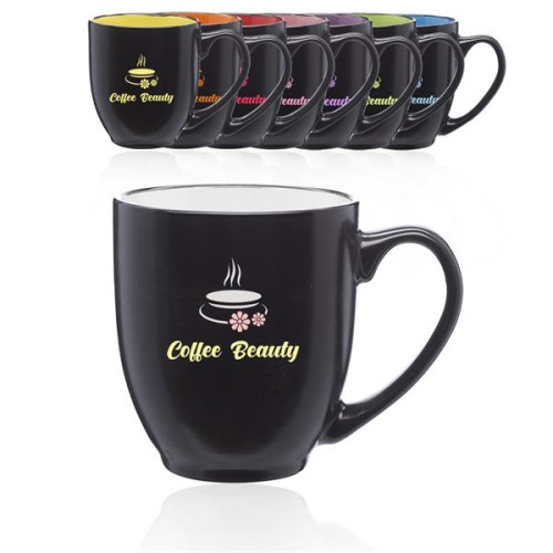 16 oz. Bistro Two-Tone Ceramic Custom Mugs