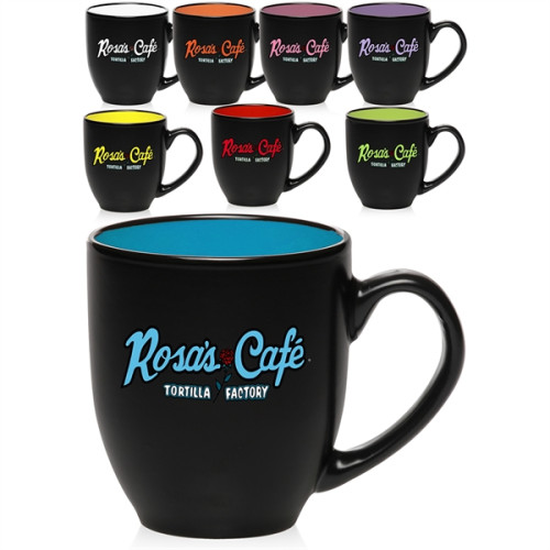 16 oz. Bistro Two-Tone Ceramic Custom Mugs