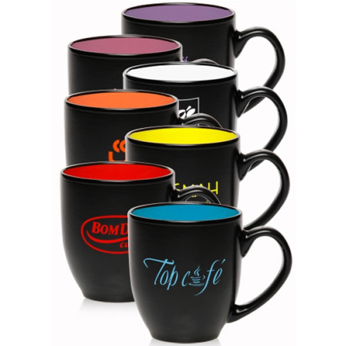 16 oz. Bistro Two-Tone Ceramic Custom Mugs