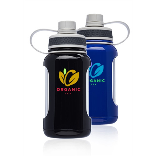 22 oz. Exhibition Glass Bottles with Plastic Wrap and Lid