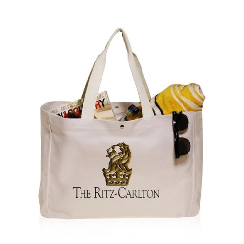 18 oz. Heavy Cotton Snap Button Beach Bag