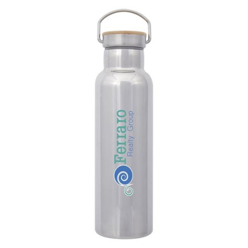 21 Oz. Shiny Liberty Stainless Steel Bottle With Bamboo Lid
