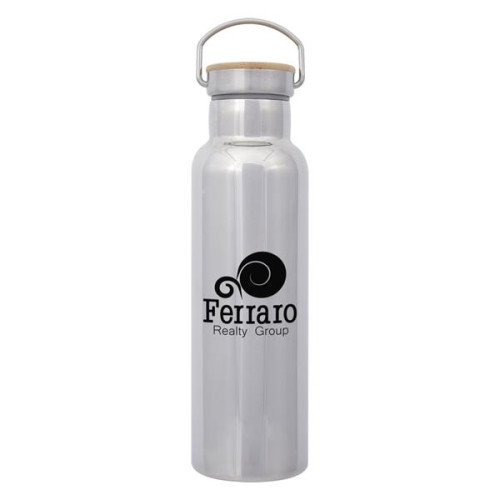 21 Oz. Shiny Liberty Stainless Steel Bottle With Bamboo Lid