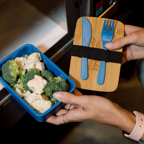 Wheat Lunch Set With Bamboo Lid