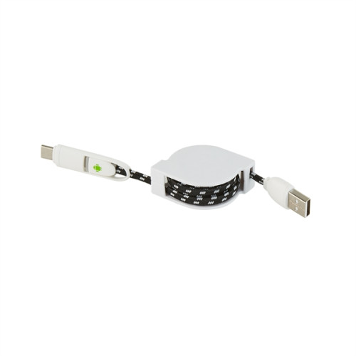 3-in-1 Retractable Fabric Charge-It Cable