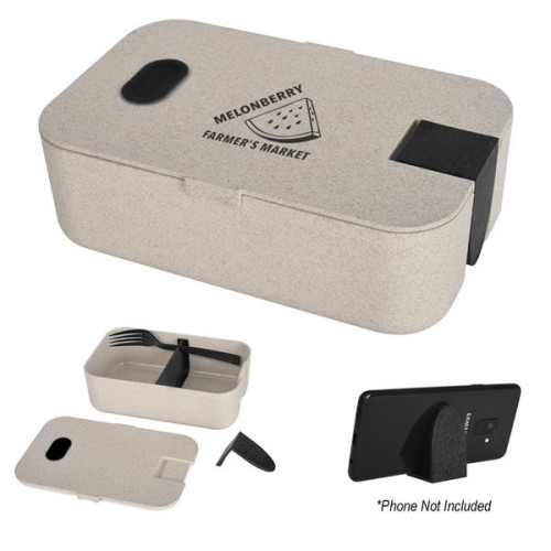 Wheat Lunch Set With Phone Holder