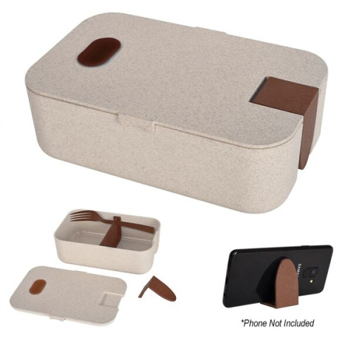 Wheat Lunch Set With Phone Holder