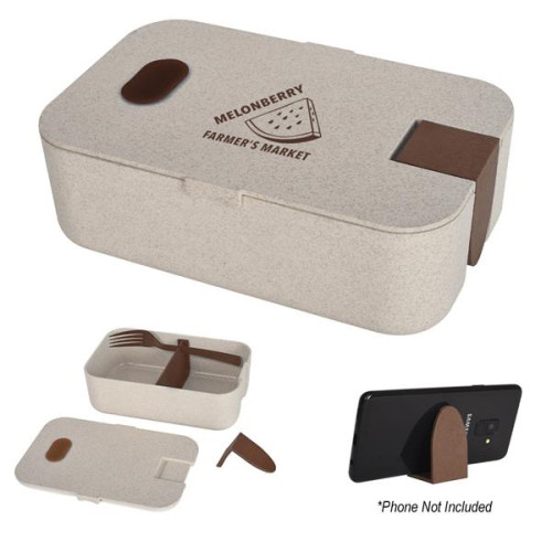 Wheat Lunch Set With Phone Holder