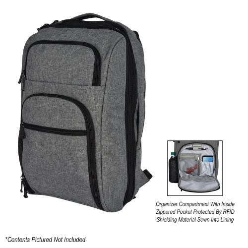 Heathered RFID Laptop Backpack & Briefcase