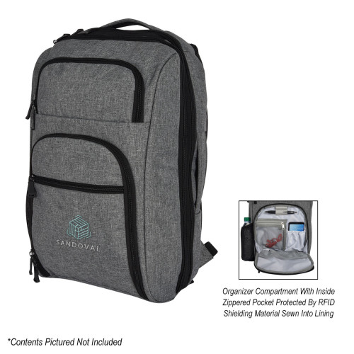 Heathered RFID Laptop Backpack & Briefcase