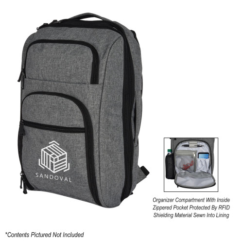 Heathered RFID Laptop Backpack & Briefcase